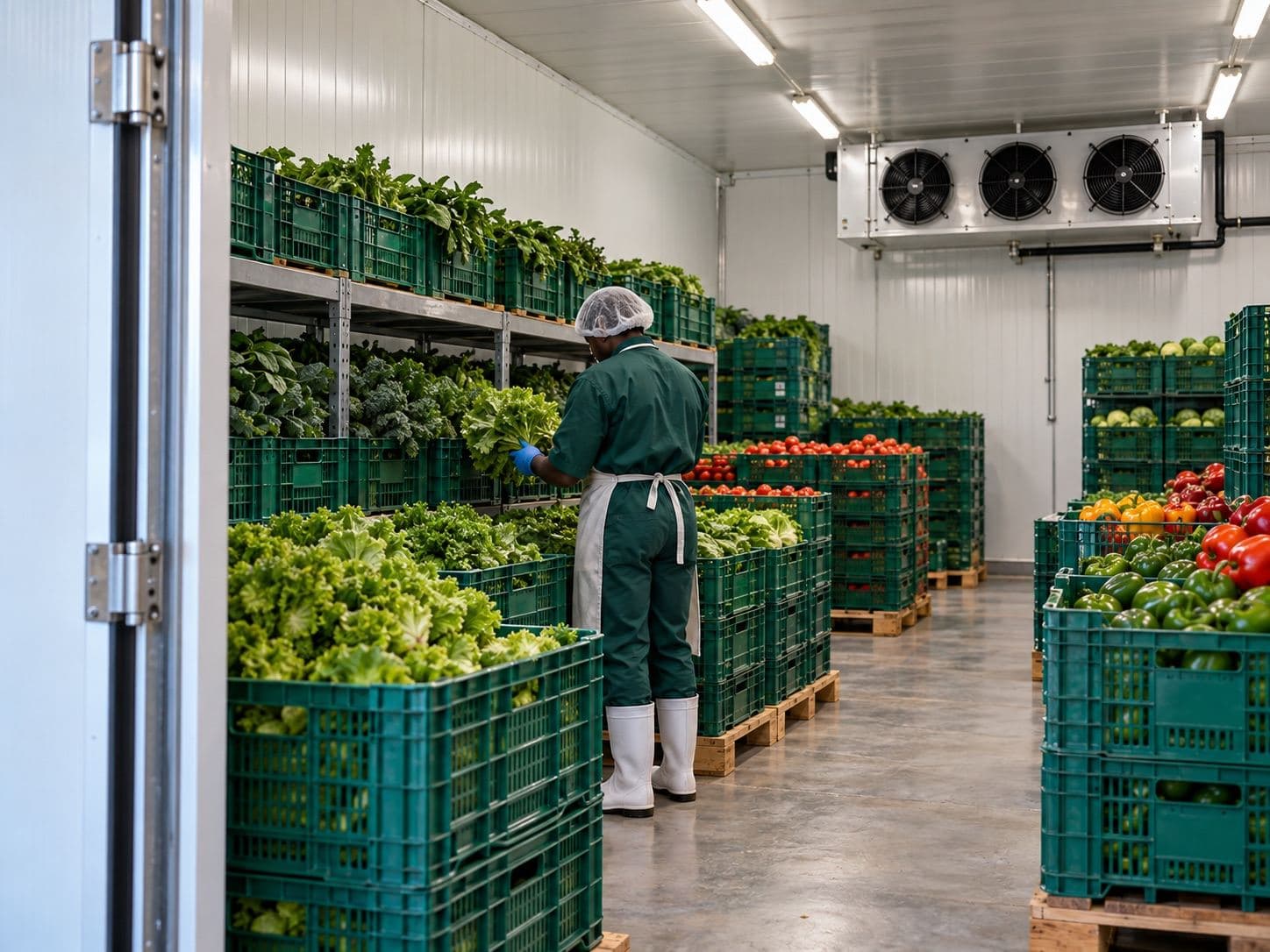 Illustrative cold-chain storage scene